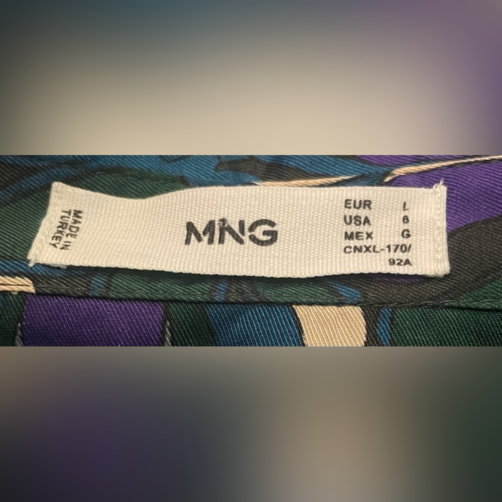 Mango- Multicolor Patterned Rap Dress Size 8 - image 6